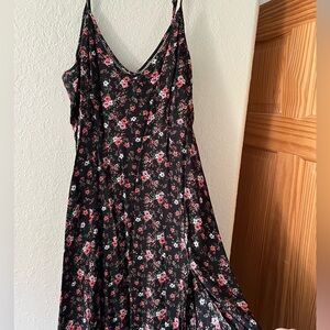 Floral Black and Pink Women's Dress